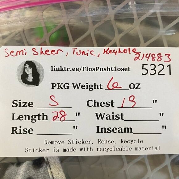 Susan Graver Womens Tunic Top Sheer Animal Print Keyhole Black White Small - Picture 5 of 10